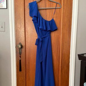 NWT Banana Republic One Shoulder Blue Dress  Size Medium